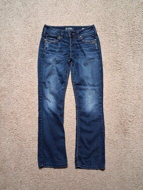 SILVER JEANS CO Women's Suki Mid Slim Boot Super Stretch Denim Jeans W28/L31